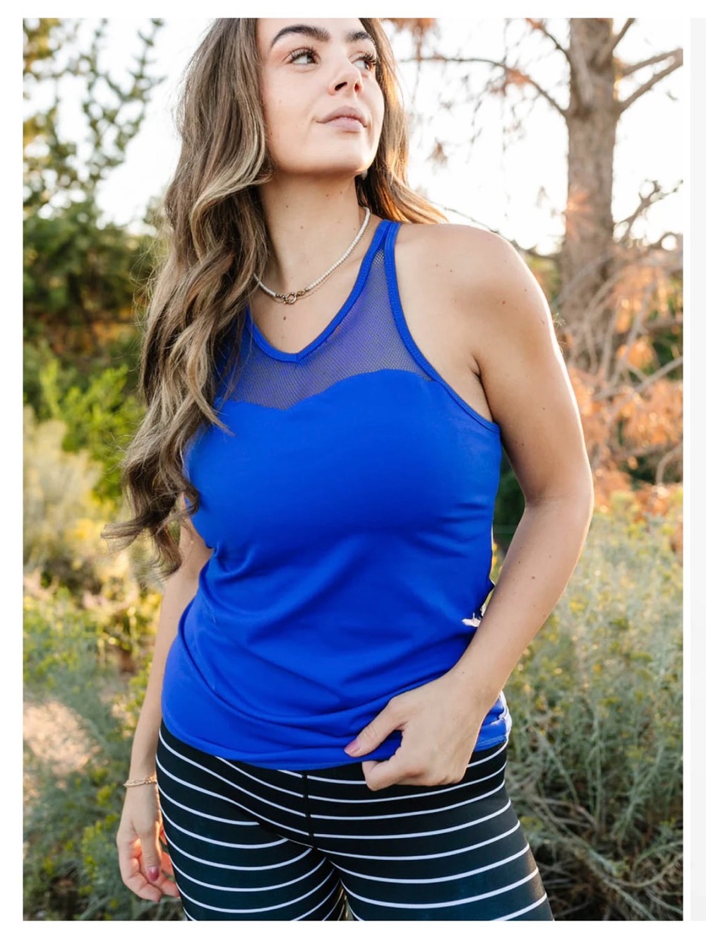 NWT Kiava cobalt Blue sweetheart Athletic Tank Top size Medium